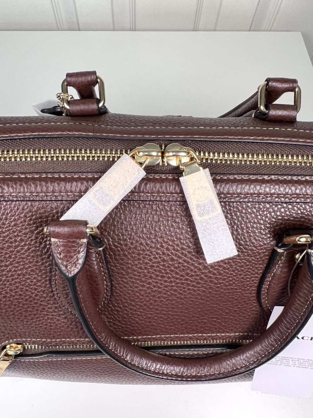 Coach Large Rowan Satchel Bag Maple NWT - Picture 7 of 11